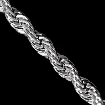 3mm Rope Chain - 18K White Gold · male-model