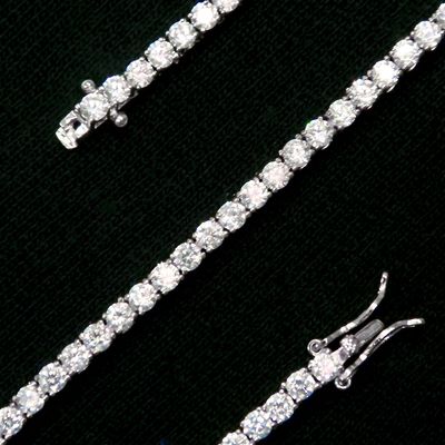 SKRT 3mm Tennis Anklet in White Gold, original product studio detail on black background, one component of the two-piece anklet set