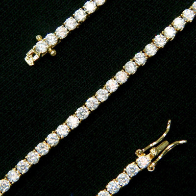 3mm Tennis Bracelet - 18K Yellow Gold · male-model