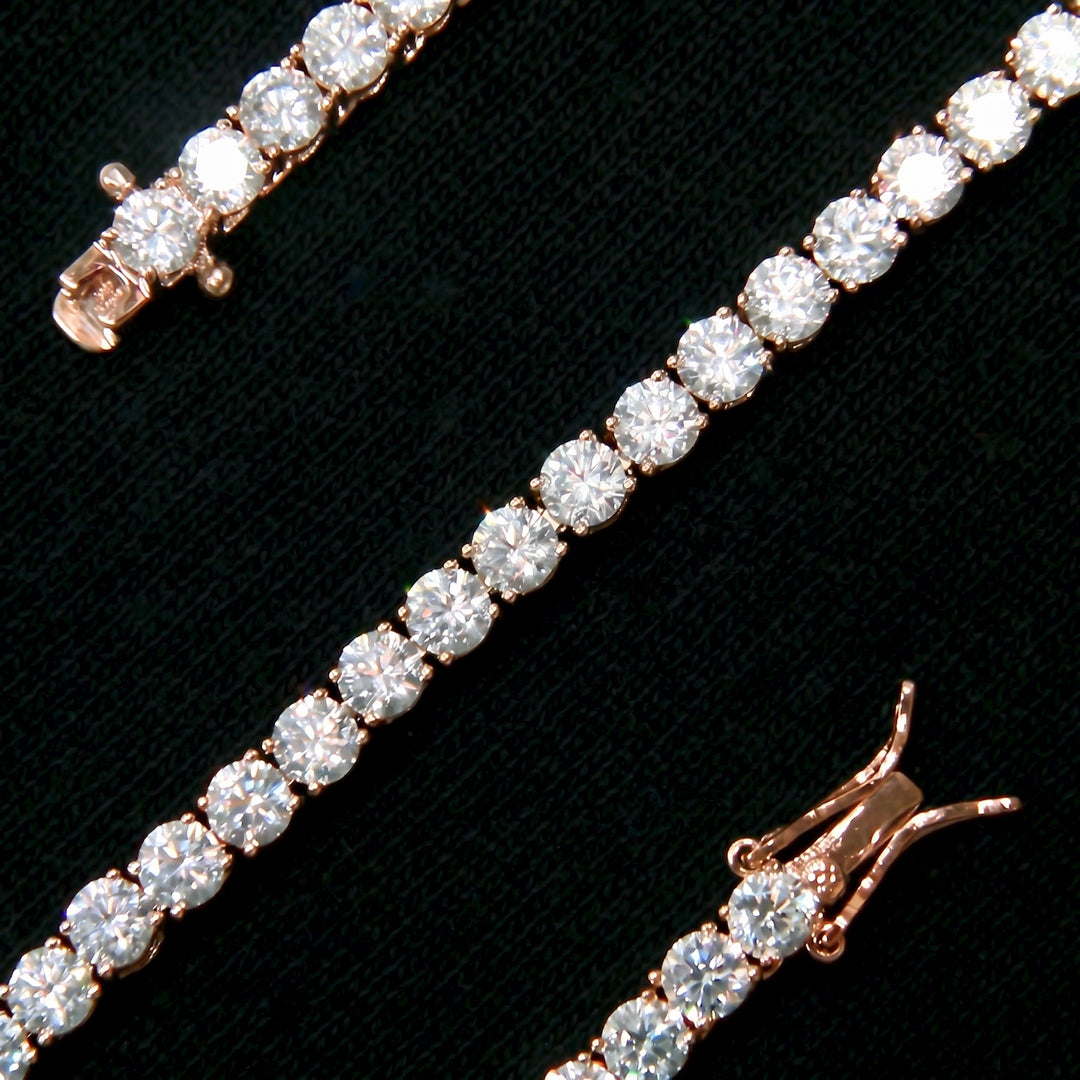 4mm Tennis Bracelet - 18K Rose Gold · male-model