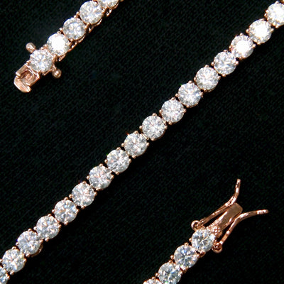 4mm Tennis Bracelet - 18K Rose Gold · male-model