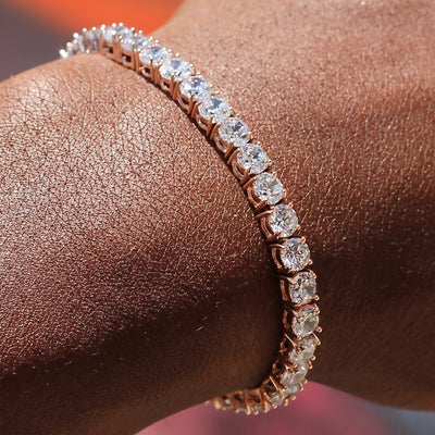 4mm Tennis Bracelet - 18K Rose Gold · male-model
