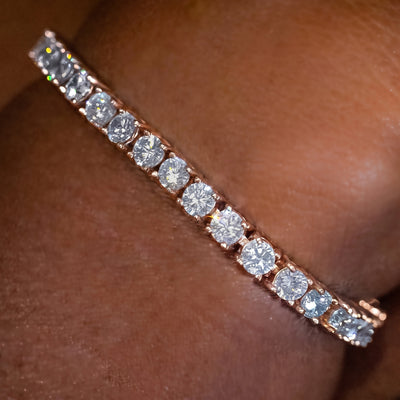 4mm Rose Gold Diamond Tennis Bracelet · female-model