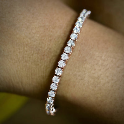 4mm Rose Gold Diamond Tennis Bracelet (view 4 of 4) · female-model