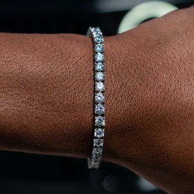 4mm Tennis Bracelet - 18K White Gold · male-model