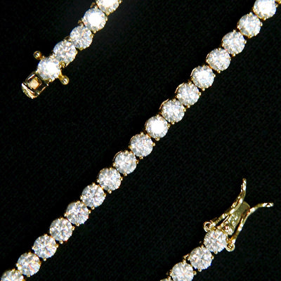 4mm Tennis Bracelet - 18K Yellow Gold · male-model