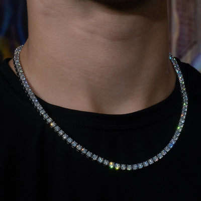 4mm Tennis Chain - 18K Yellow Gold · male-model