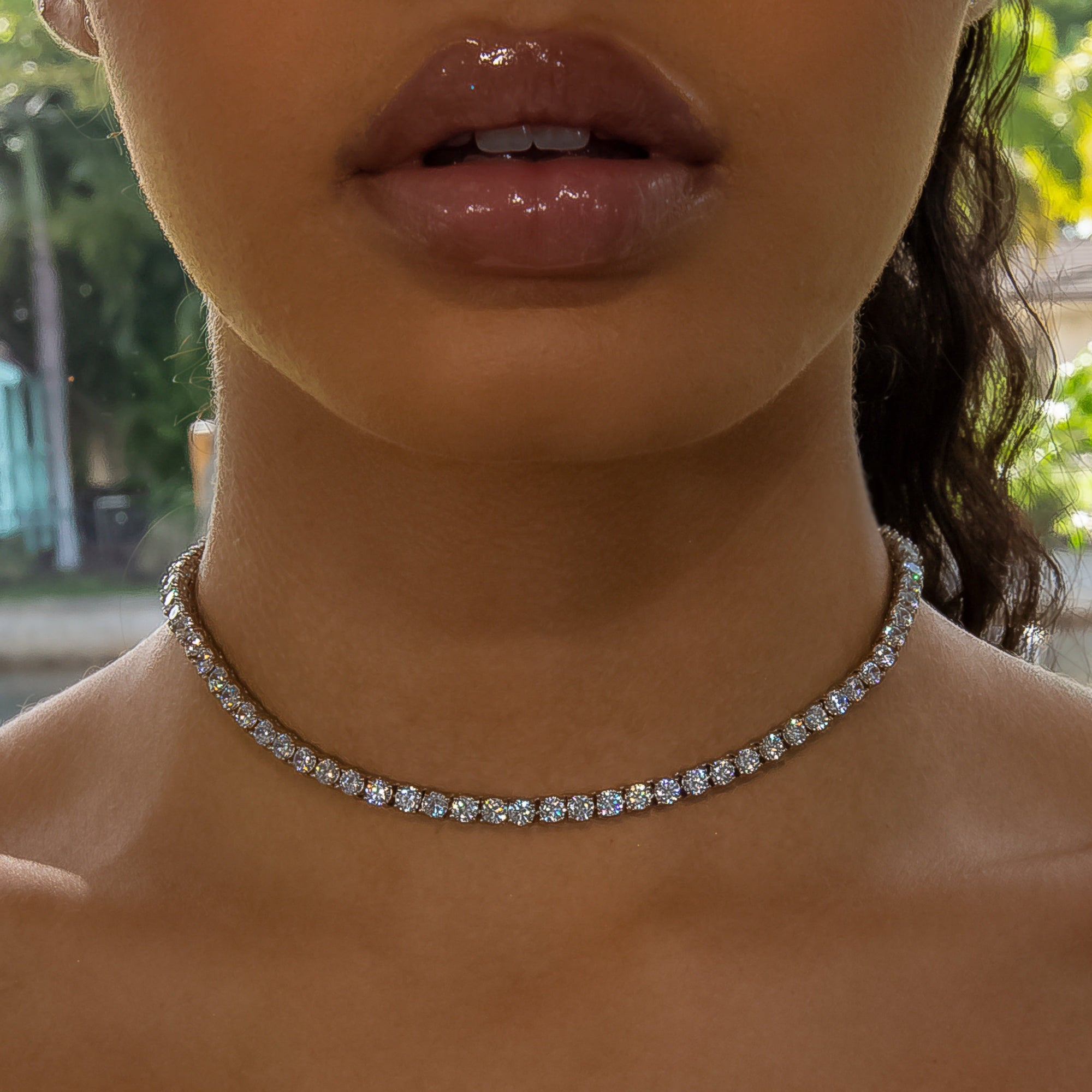 4mm Diamond Tennis Choker/ Necklace