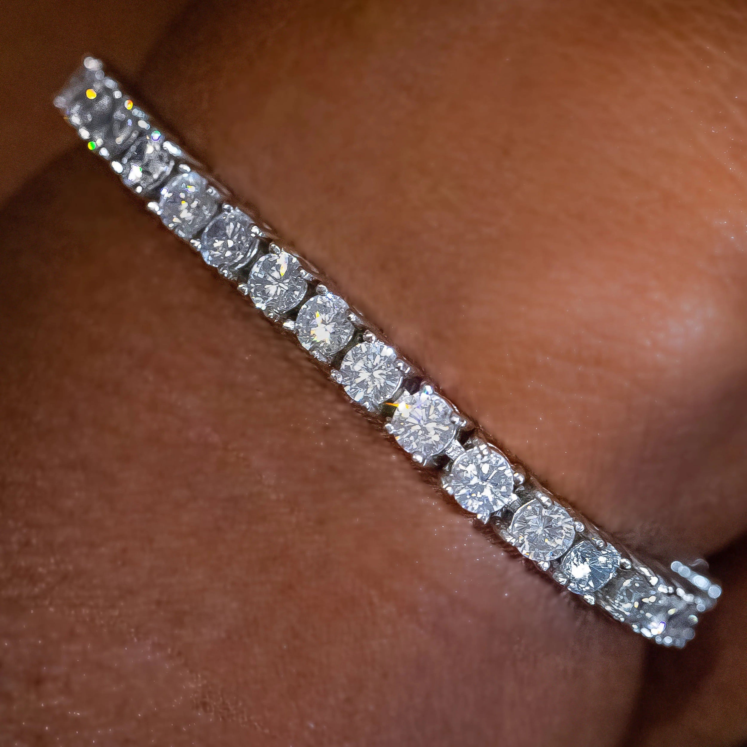 4mm White Gold Diamond Tennis Bracelet · female-model