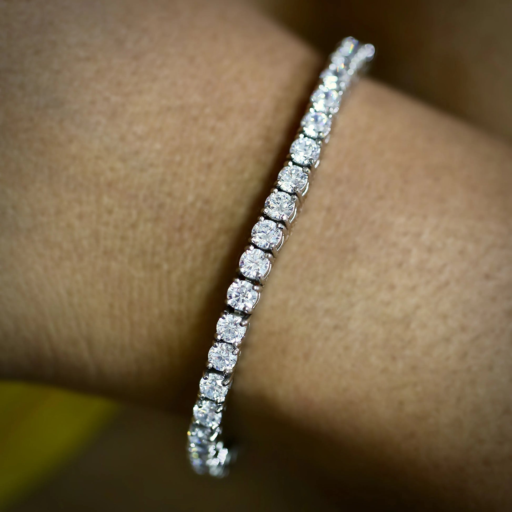 4mm White Gold Diamond Tennis Bracelet
