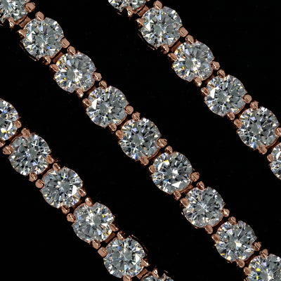 5mm Diamond Tennis Choker/ Necklace 18K Rose Gold · female-model
