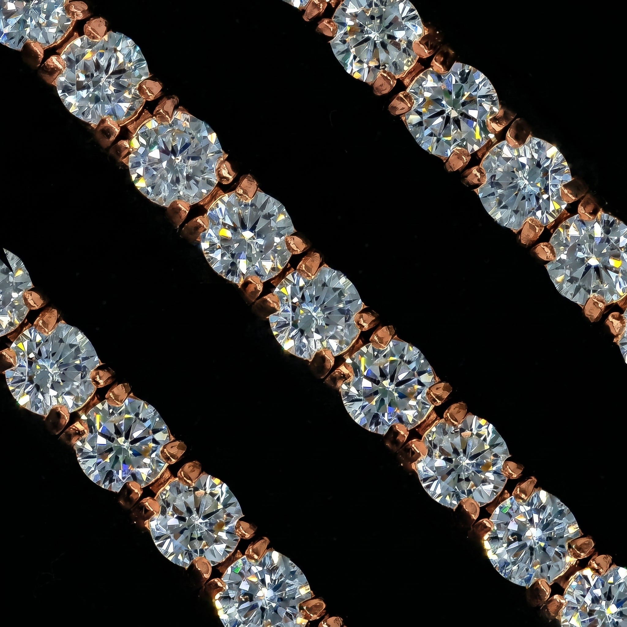 5mm Diamond Tennis Choker/ Necklace 18K Rose Gold · female-model