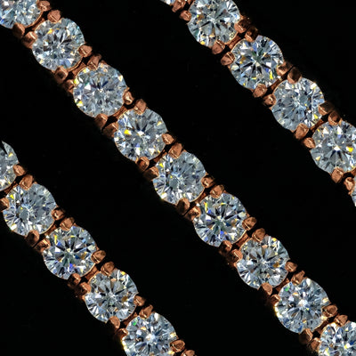 5mm Diamond Tennis Choker/ Necklace 18K Rose Gold · female-model