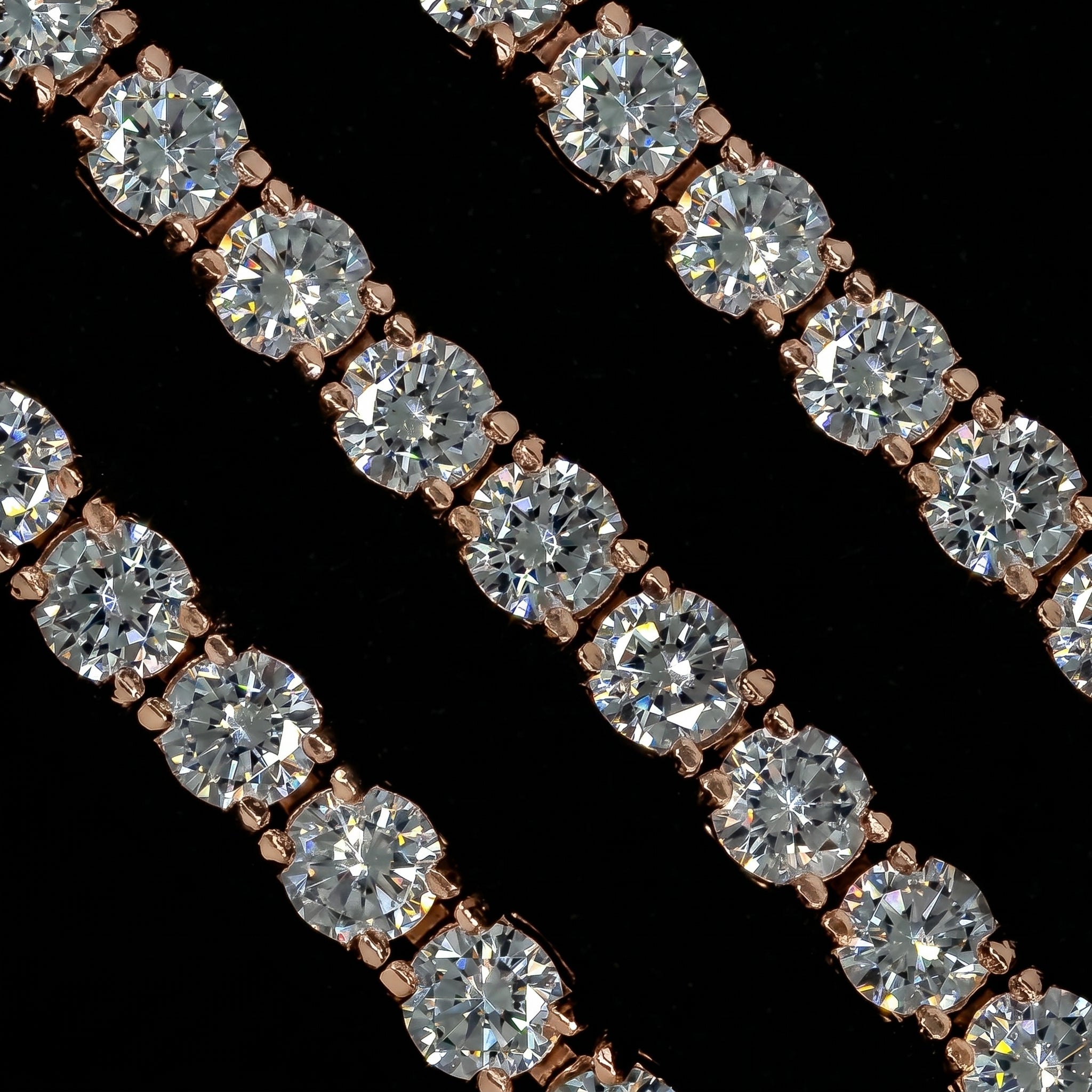 5mm Rose Gold Diamond Tennis Bracelet · female-model