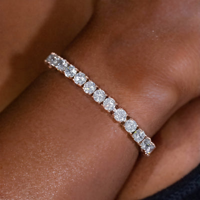 5mm Rose Gold Diamond Tennis Bracelet in 18K Rose Gold | SKRT® · female-model