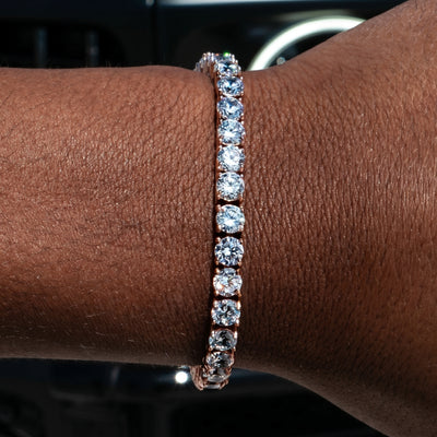 5mm Tennis Bracelet - 18K Rose Gold · male-model