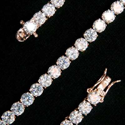5mm Tennis Bracelet - 18K Rose Gold · male-model