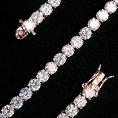 SKRT 5mm Tennis Anklet in Rose Gold, original studio detail on black background