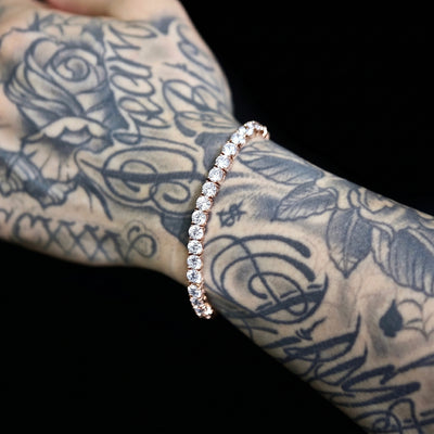 5mm Tennis Bracelet - 18K Rose Gold · male-model