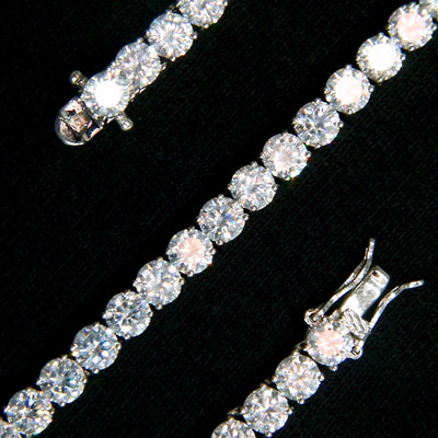 SKRT 5mm Tennis Anklet in White Gold, original studio detail on black background
