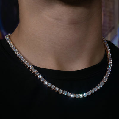 5mm Tennis Chain - 18K Rose Gold · male-model
