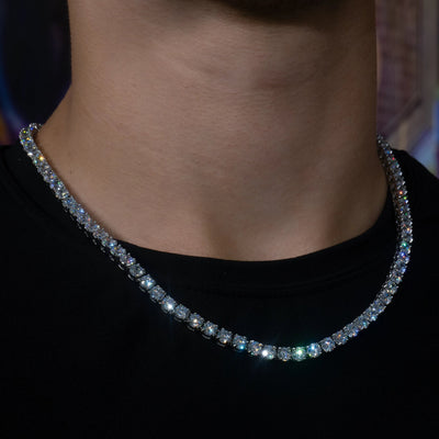 5mm Tennis Chain - 18K White Gold · male-model