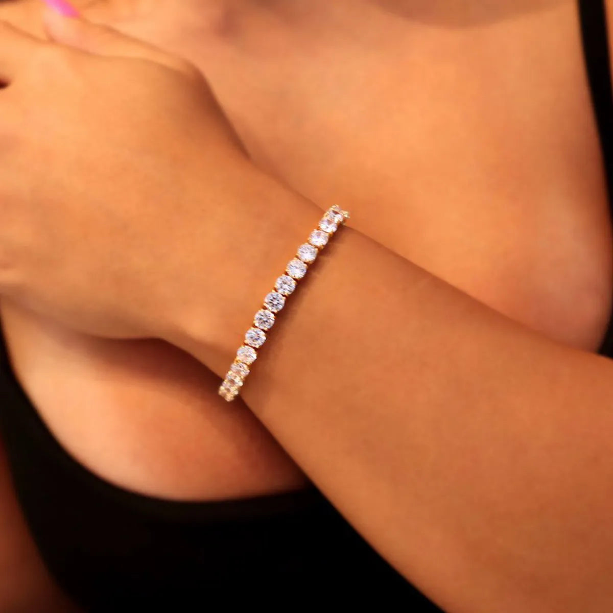 5mm Yellow Gold Diamond Tennis Bracelet