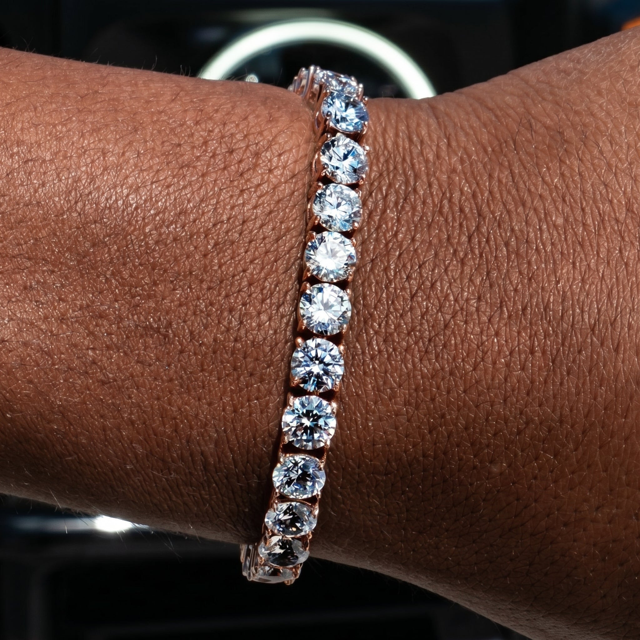 6mm Rose Gold Tennis Bracelet - 18K Rose Gold · male-model