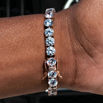 6mm Rose Gold Tennis Bracelet - 18K Rose Gold · male-model
