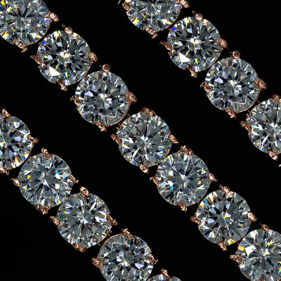 6mm Rose Gold Diamond Tennis Bracelet · female-model