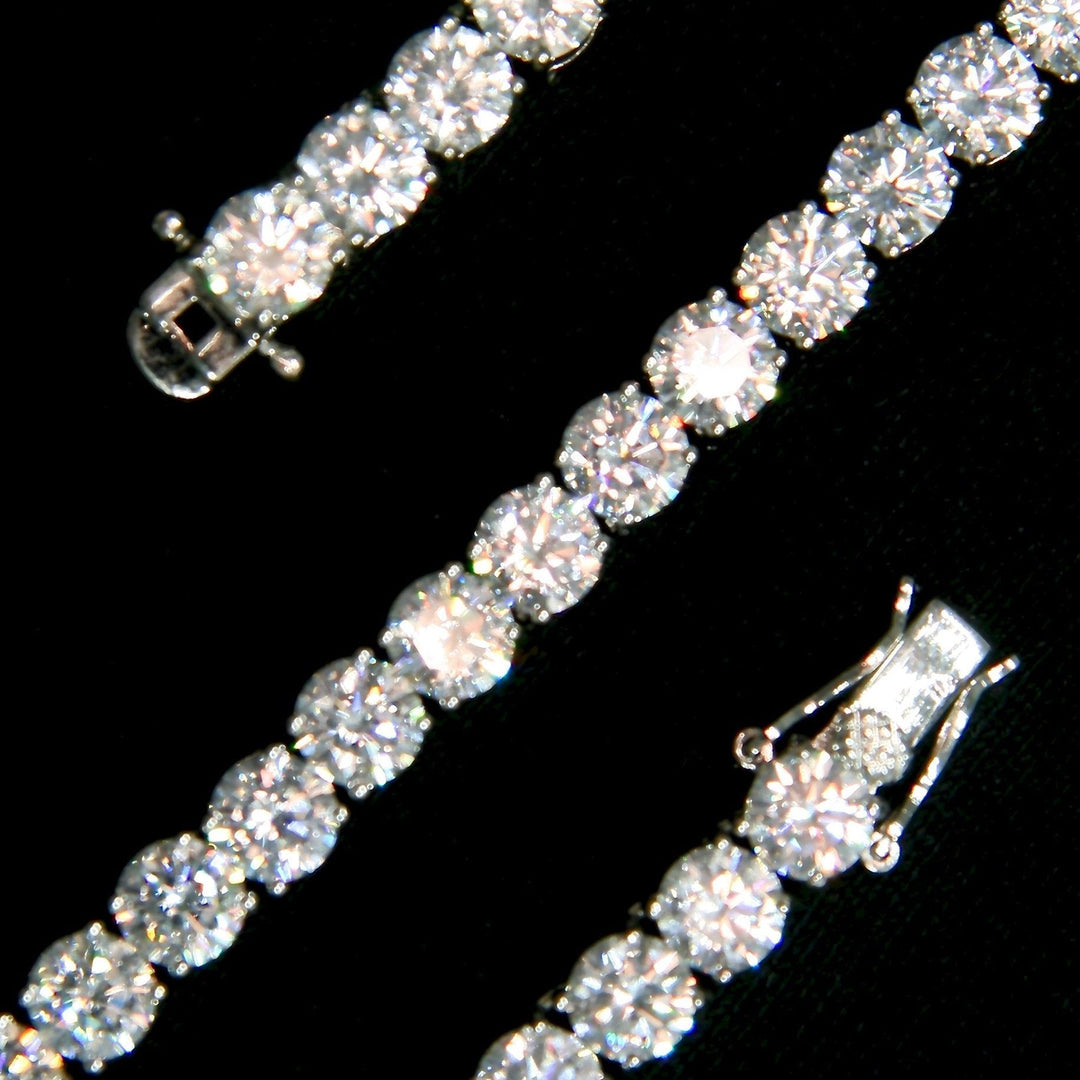 6mm White Gold Tennis Bracelet - 18K White Gold · male-model