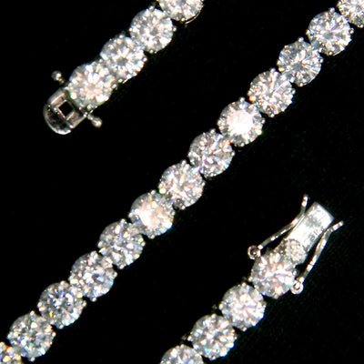 SKRT 6mm Tennis Anklet in White Gold, original studio detail on black background