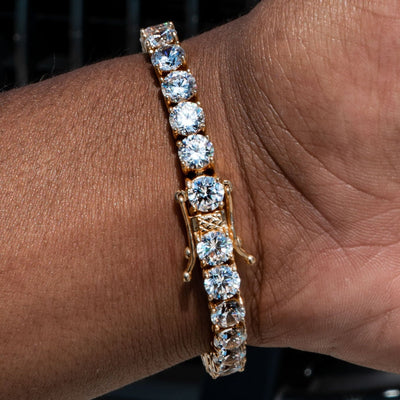 6mm Yellow Gold Tennis Bracelet - 18K Yellow Gold · male-model