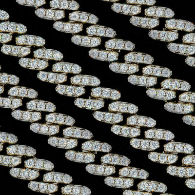 8mm Cuban Link Choker/Necklace in 18K White Gold · female-model