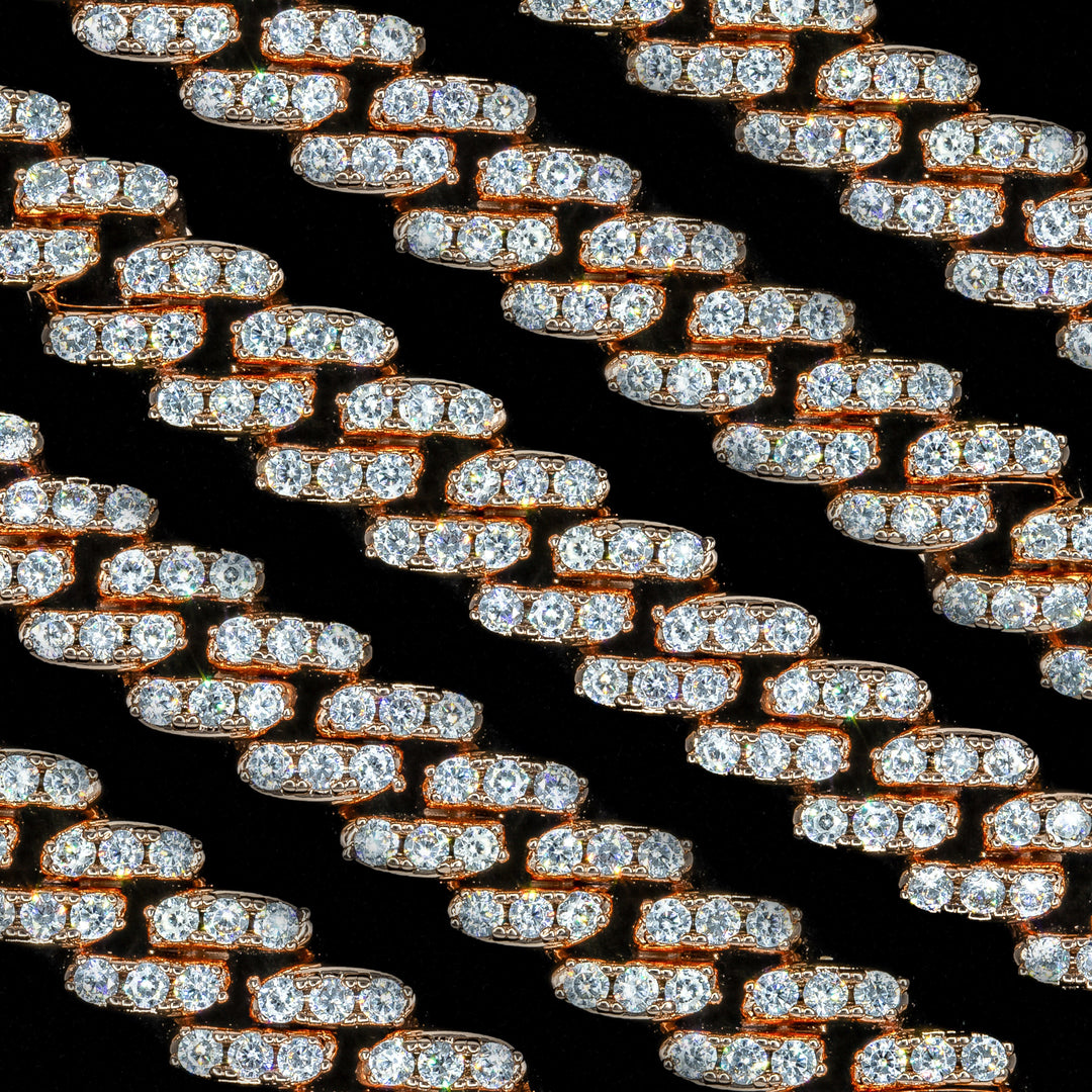 8mm Rose Gold Cuban Link Bracelet (alternate view) · female-model