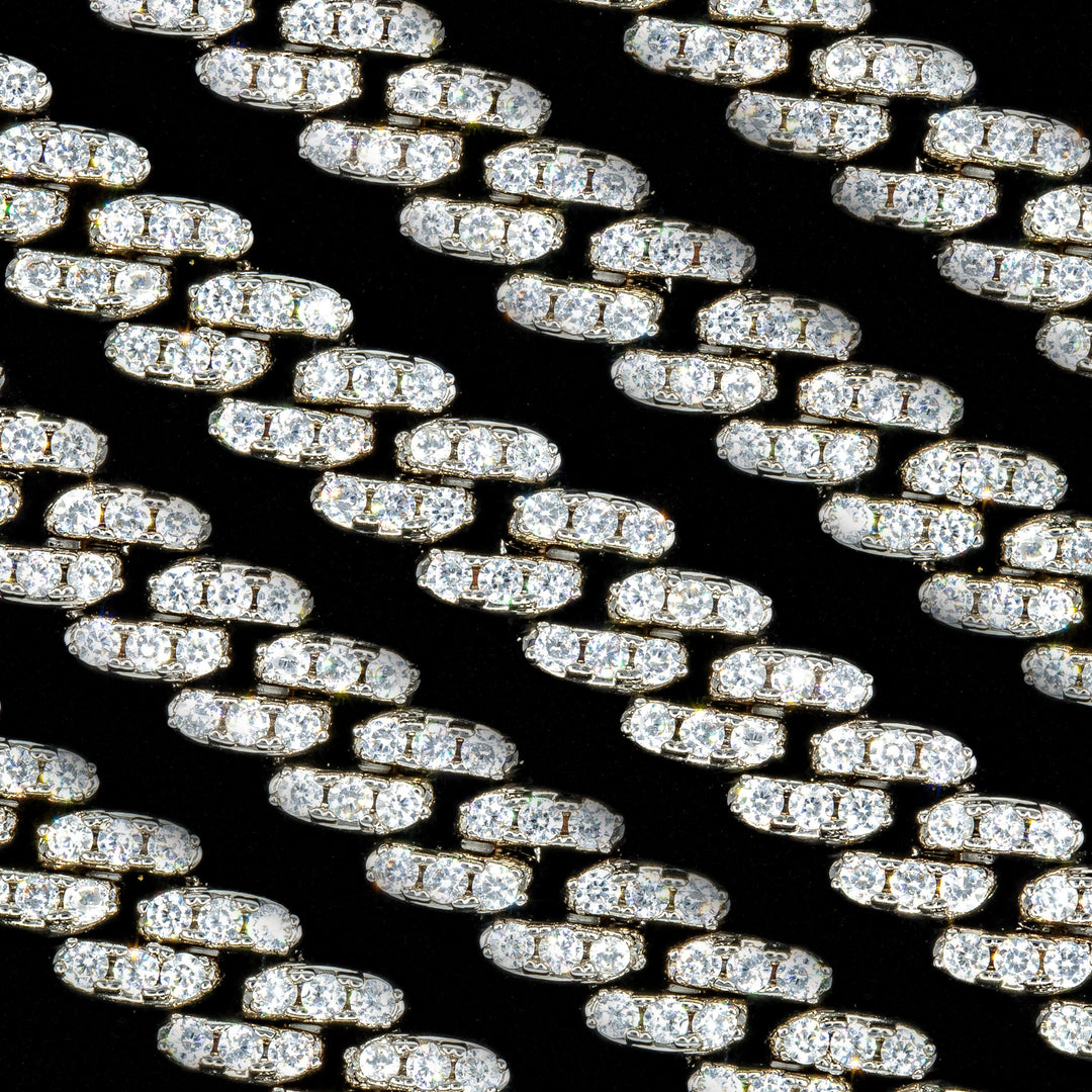 8mm White Gold Cuban Link Bracelet (alternate view) · female-model