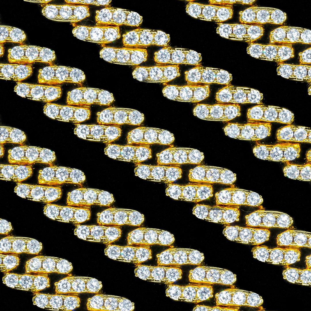 8mm Yellow Gold Cuban Link Bracelet (alternate view) · female-model