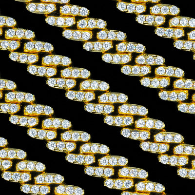 8mm Yellow Gold Cuban Link Bracelet (alternate view) · female-model