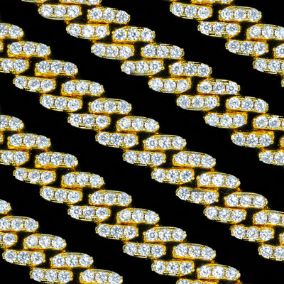 SKRT 8mm Cuban Link Anklet in Yellow Gold, original studio detail on black background