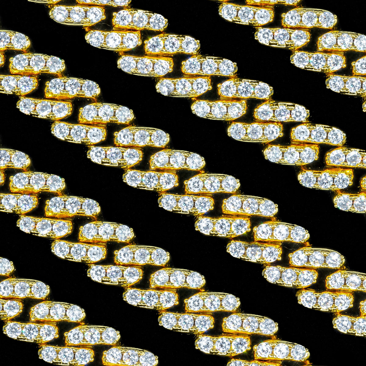 SKRT 8mm Cuban Link Anklet in Yellow Gold, original studio detail on black background