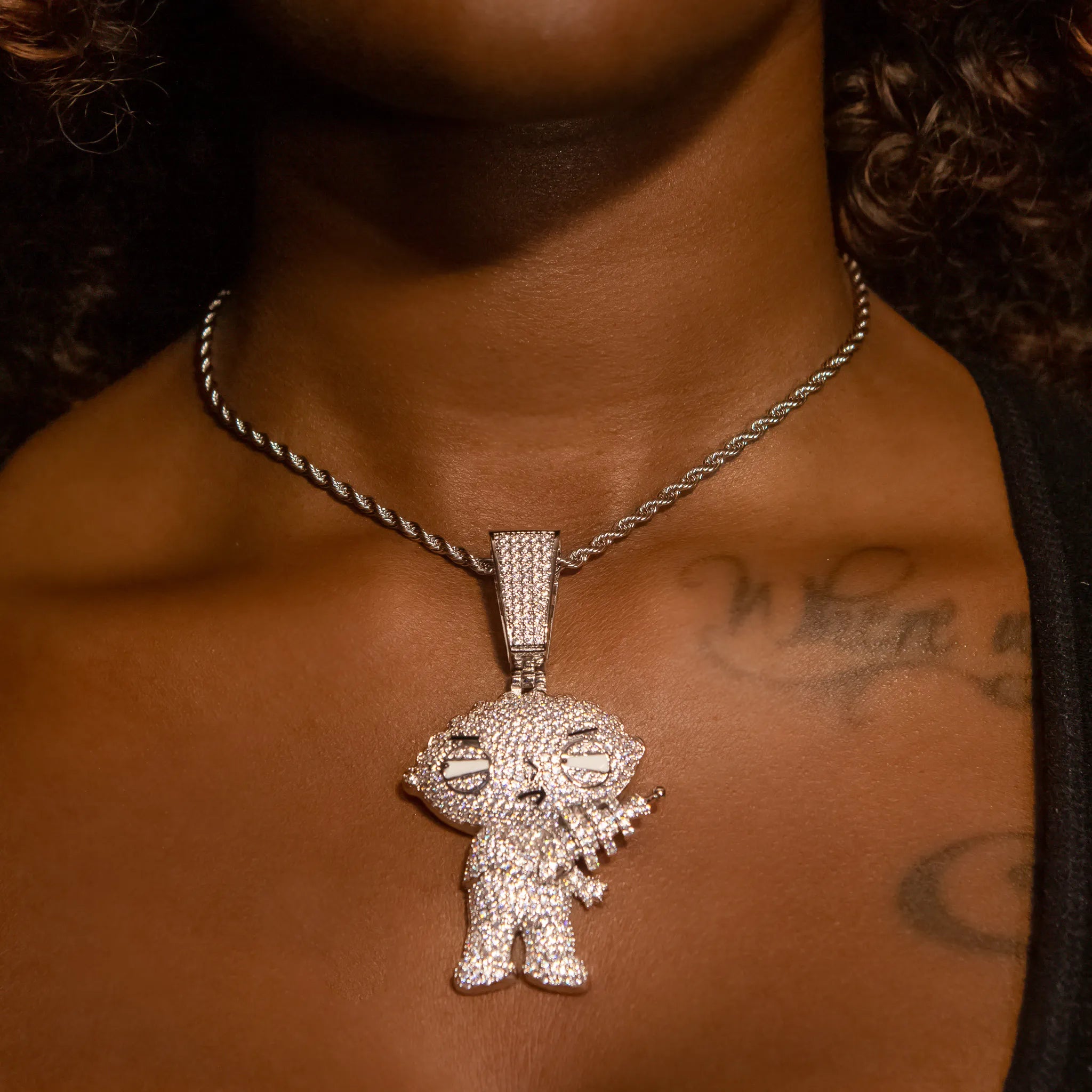 Iced Out Diamond Stewie Pendant