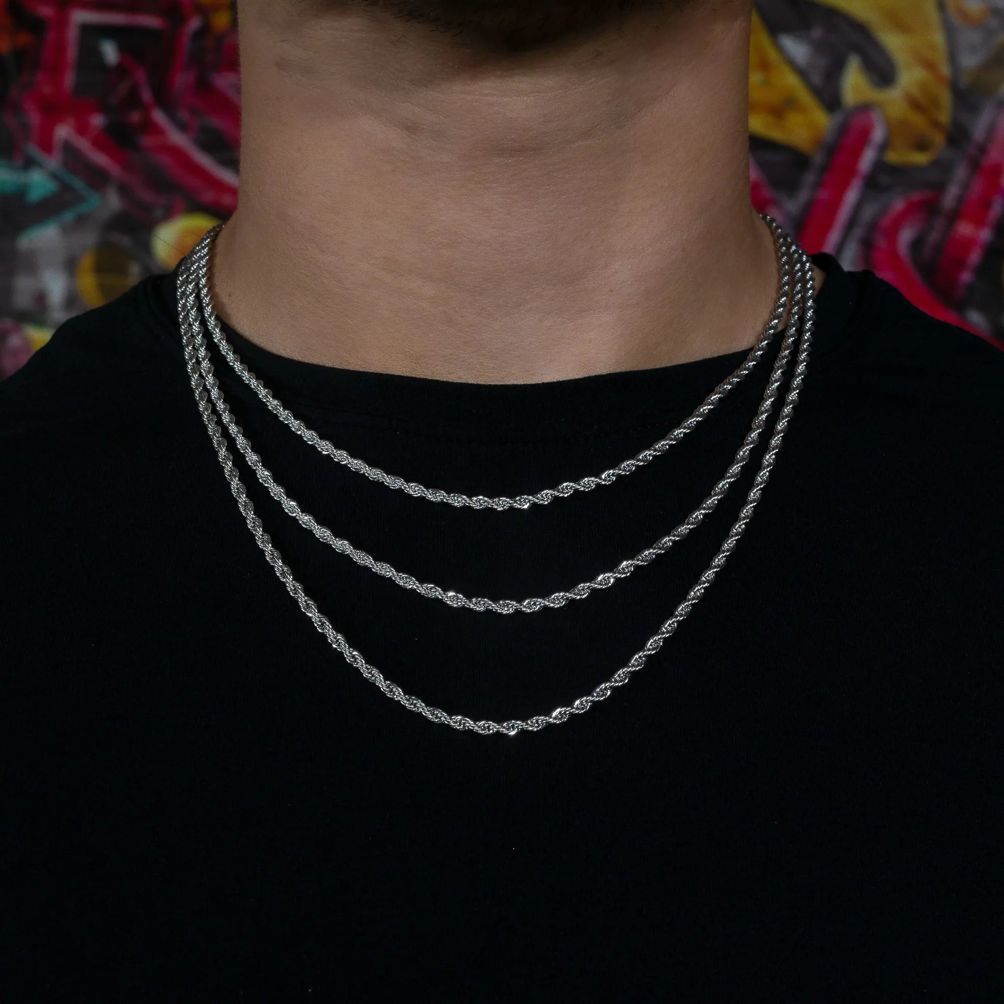 3mm Rope Chain in White Gold