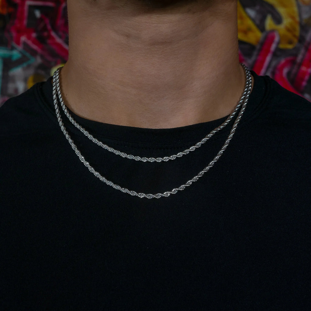 3mm Rope Chain in White Gold