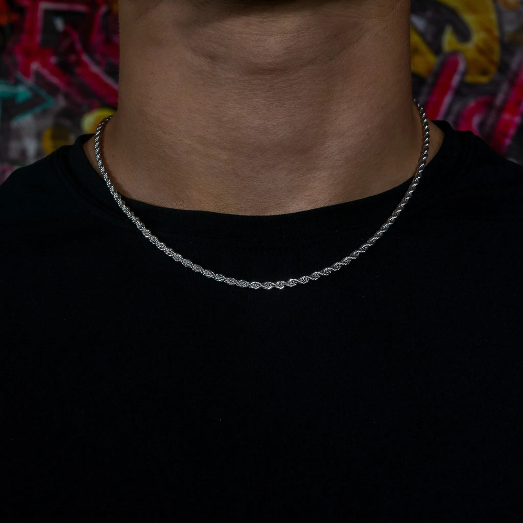 3mm Rope Chain in White Gold