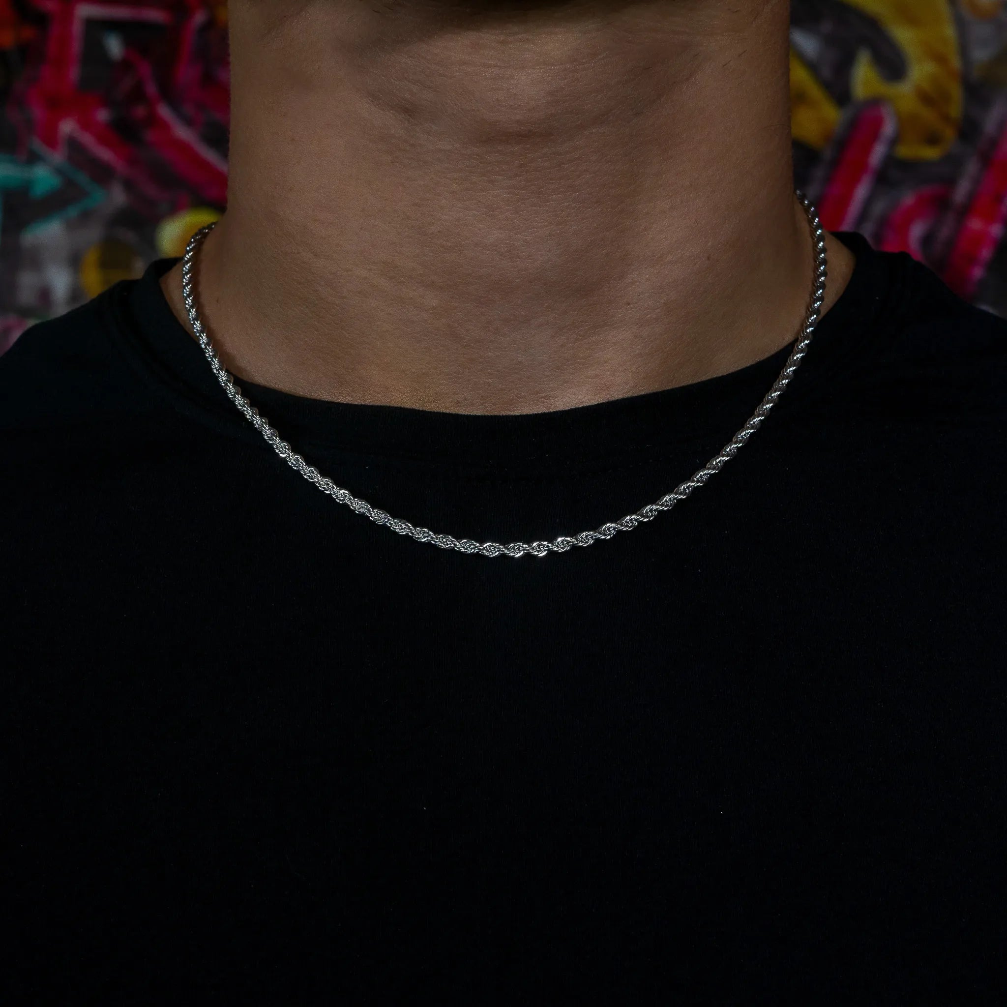 3mm Rope Chain in White Gold