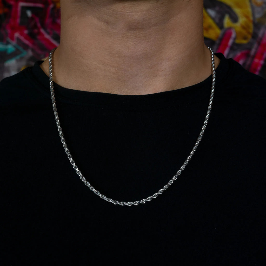 3mm Rope Chain in White Gold