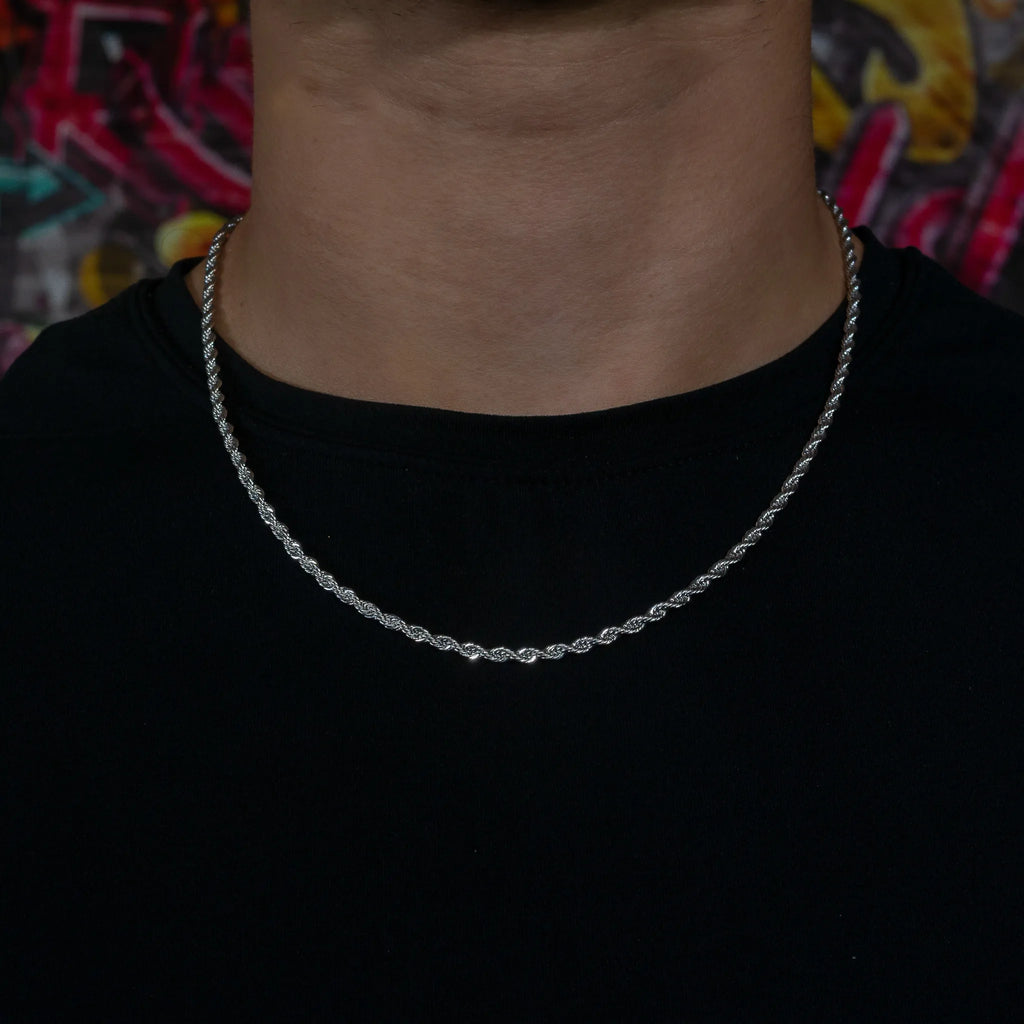 3mm Rope Chain in White Gold