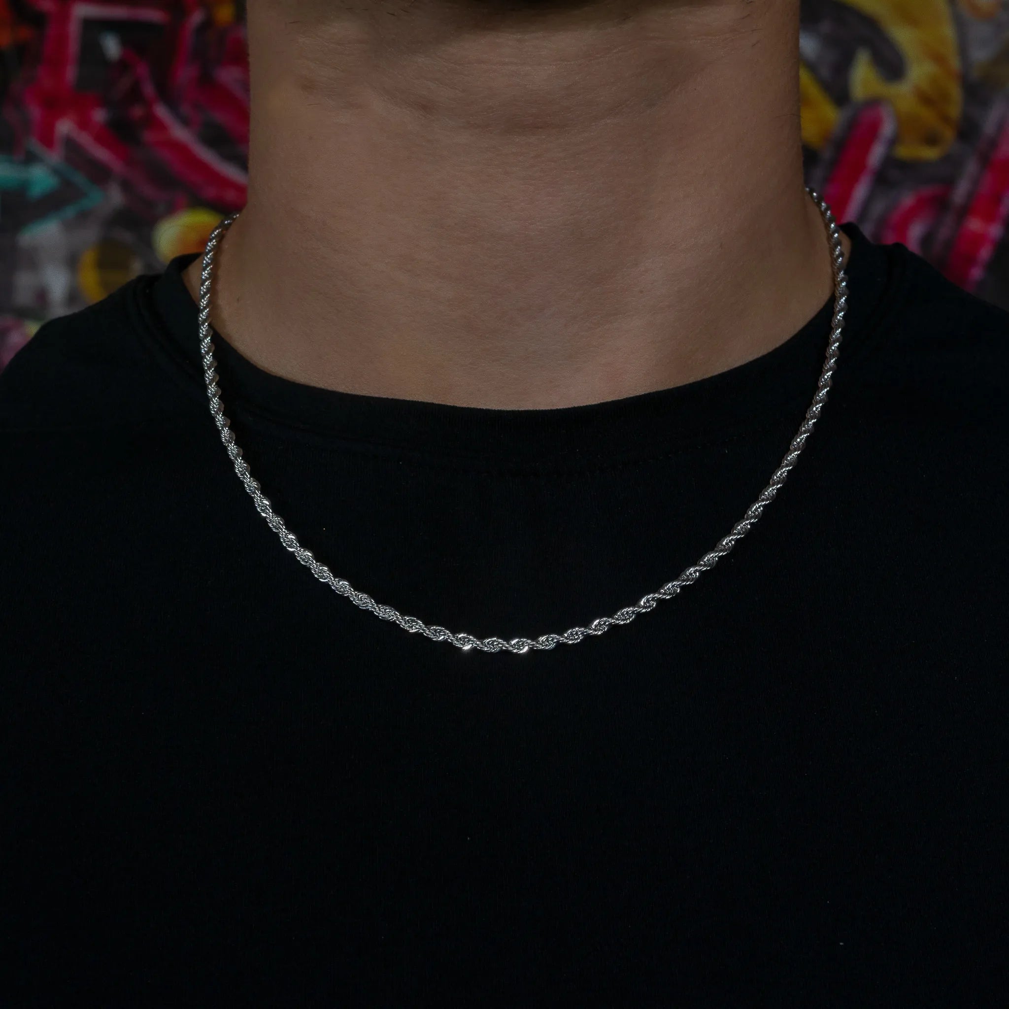 3mm Rope Chain in White Gold
