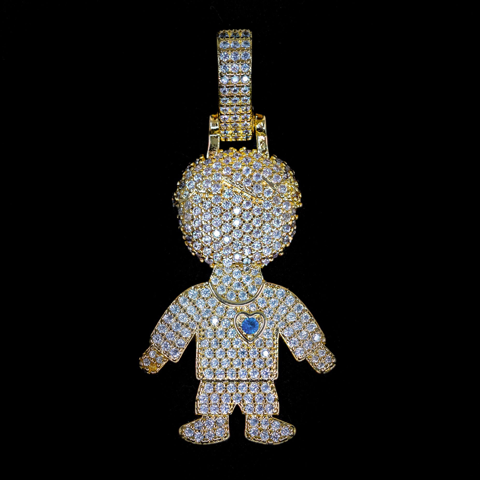 Diamond Boy Pendant in Yellow Gold | SKRT® · female-model