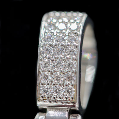 Iced Out Diamond Broken Heart in White Gold (view 3 of 3) · female-model